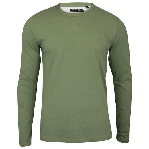 Zielony T-shirt (Koszulka) - Długi Rękaw, Longsleeve - Brave Soul, Męski TSBRSSS18PRAGUEduskygreen Brave Soul  XL JegoSzafa.pl