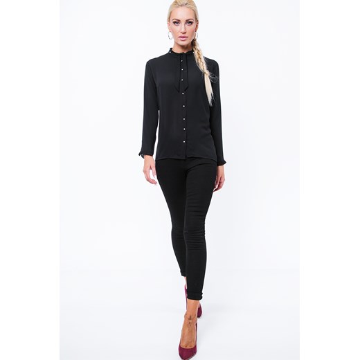 Koszula z cyrkoniami czarna MP26005 fasardi  L okazyjna cena fasardi.com 