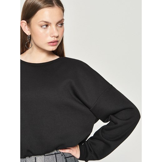 Sinsay - Bluza typu crop top ze ściągaczem - Czarny Sinsay L