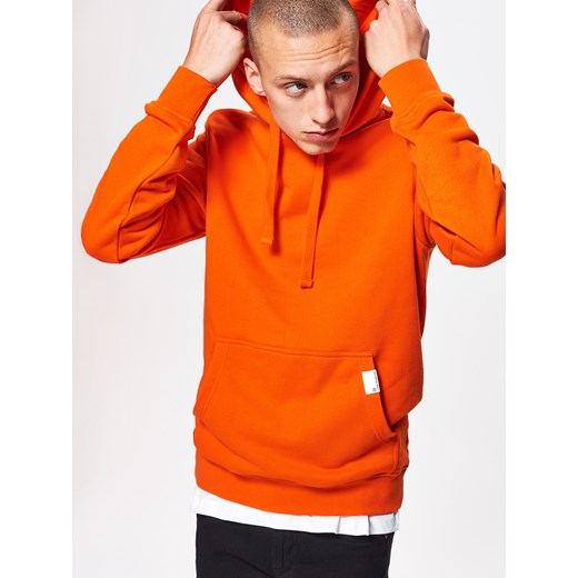 Cropp - Bluza basic z kapturem typu hoodie - Pomarańczowy Cropp  XL 