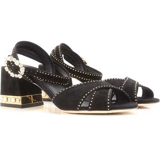 Dolce & Gabbana Sandały dla Kobiet Na Wyprzedaży w Dziale Outlet, czarny, Zamsz naturalny, 2019, 36.5 40