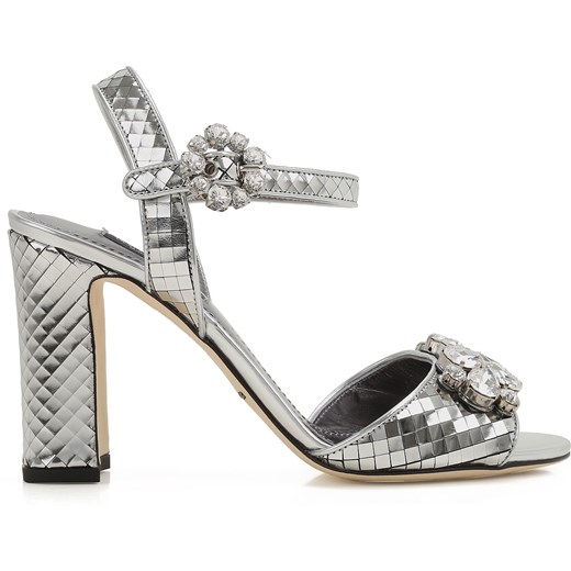 Dolce & Gabbana Sandały dla Kobiet Na Wyprzedaży w Dziale Outlet, srebrny, Lakierowana skóra, 2019, 35.5 36