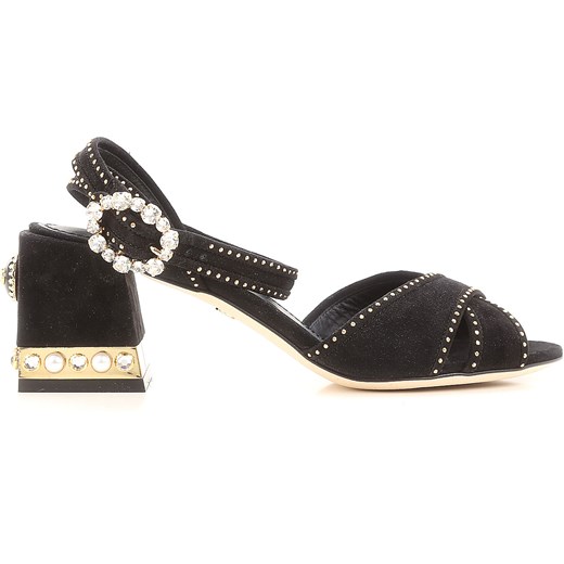 Dolce & Gabbana Sandały dla Kobiet Na Wyprzedaży w Dziale Outlet, czarny, Zamsz naturalny, 2019, 36.5 40