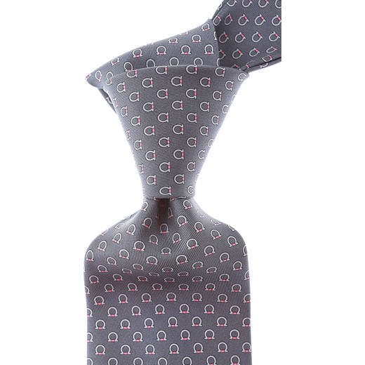 Szary krawat Salvatore Ferragamo 