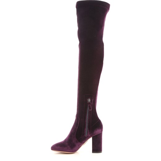 Aquazzura Botki dla Kobiet Na Wyprzedaży, Purpurowy, Welur, 2019, 36 37 38 38.5
