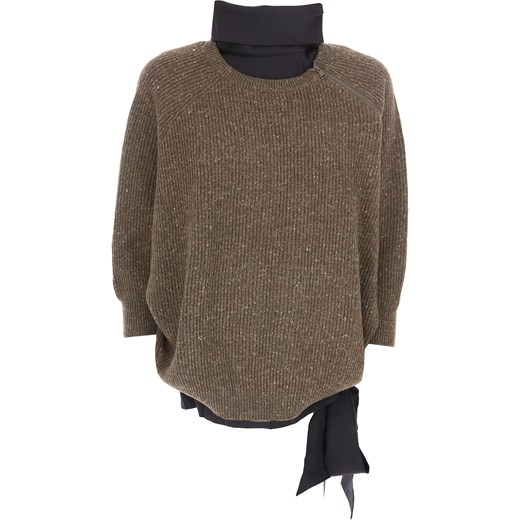 Brunello Cucinelli Sweter dla Kobiet Na Wyprzedaży, khaki, Jedwab, 2019, 40 44
