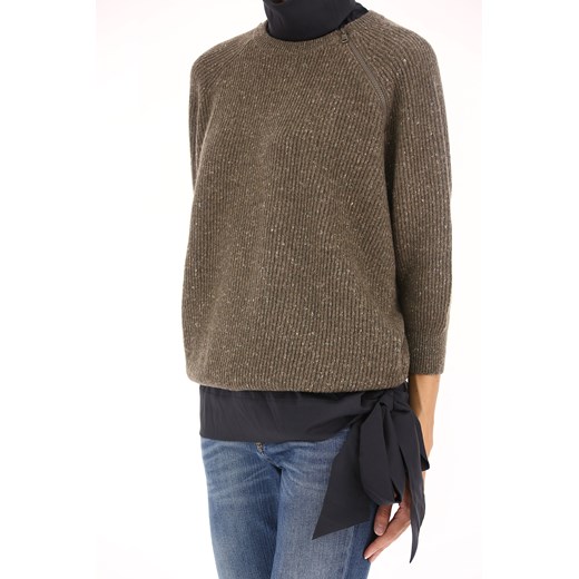 Brunello Cucinelli Sweter dla Kobiet Na Wyprzedaży, khaki, Jedwab, 2019, 40 44