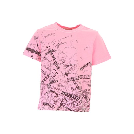Burberry Koszulka Dziecięca dla Dziewczynek Na Wyprzedaży w Dziale Outlet, fluorescencyjny różowy, Bawełna, 2019, 4Y 5Y