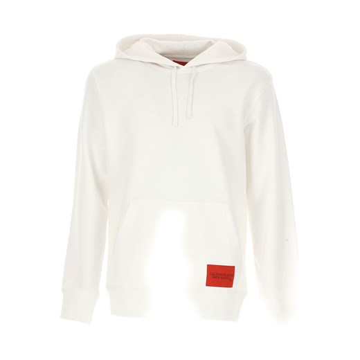 Calvin Klein Bluza dla Mężczyzn Na Wyprzedaży, Biały, Bawełna, 2019, S XL