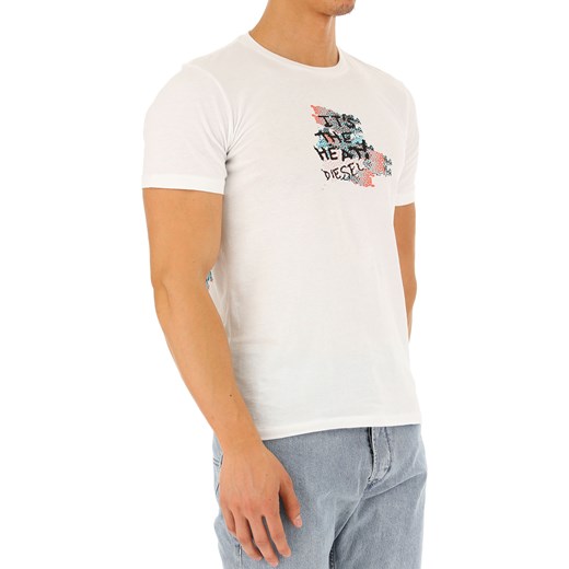 Diesel Koszulka dla Mężczyzn Na Wyprzedaży, biały, Bawełna, 2019, L M
