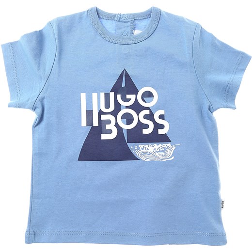 Hugo Boss Koszulka Niemowlęca dla Chłopców Na Wyprzedaży, Avio Blue, Bawełna, 2019, 12M 2Y 6M 9M