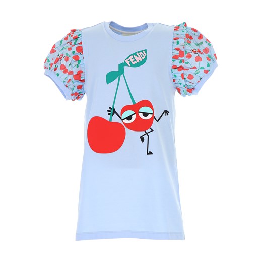 Fendi Koszulka Dziecięca dla Dziewczynek Na Wyprzedaży w Dziale Outlet, jasny błękitny, Bawełna, 2019, 12Y 6Y