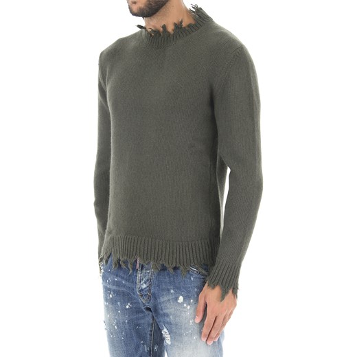 Overcome Sweter dla Mężczyzn Na Wyprzedaży, wojskowy zielony, Bawełna, 2019, M XL XXL