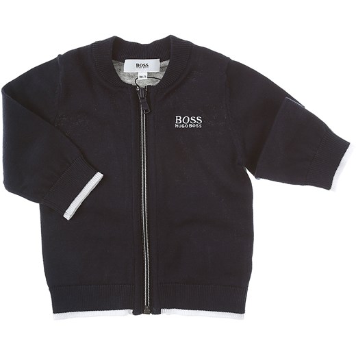 Hugo Boss Swetry Niemowlęce dla Chłopców Na Wyprzedaży, Niebieski, Bawełna, 2019, 6M 9M