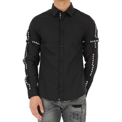 Versace Koszula dla Mężczyzn Na Wyprzedaży, czarny, Bawełna, 2019, L M