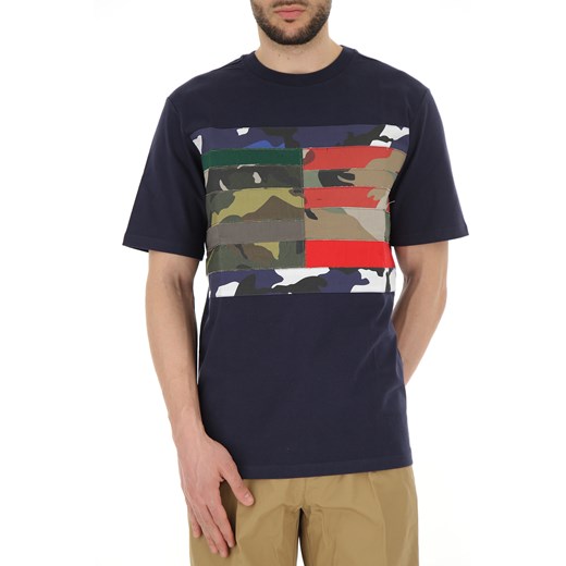Tommy Hilfiger Koszulka dla Mężczyzn Na Wyprzedaży w Dziale Outlet, granatowy niebieski, Bawełna, 2019, L M S