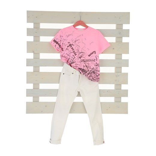 Burberry Koszulka Dziecięca dla Dziewczynek Na Wyprzedaży w Dziale Outlet, fluorescencyjny różowy, Bawełna, 2019, 4Y 5Y