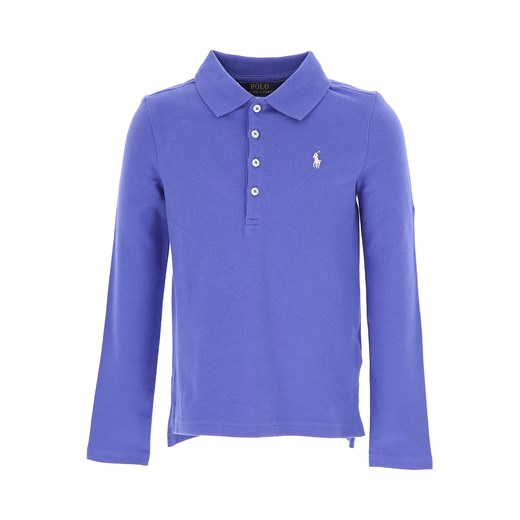 Ralph Lauren Dziecięce Koszulki Polo dla Dziewczynek Na Wyprzedaży w Dziale Outlet, niebieski melange, Bawełna, 2021, 2Y 5Y