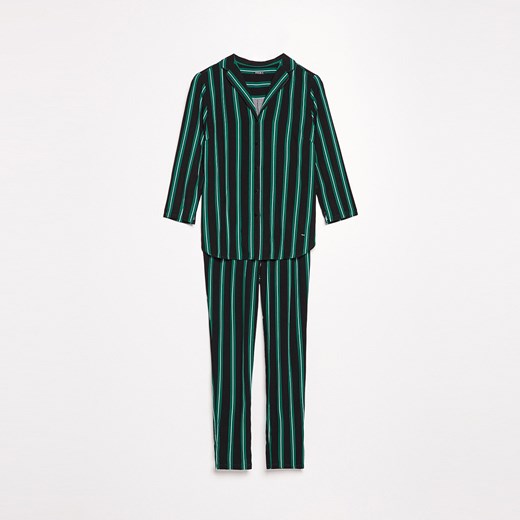 Reserved - Dwuczęściowa piżama - Czarny zielony Reserved S 