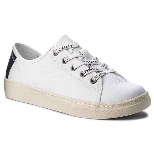 Sneakersy TOMMY JEANS - Light Leather Low EN0EN00230 White 100  Tommy Jeans 41 eobuwie.pl