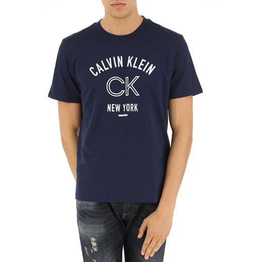 Calvin Klein Koszulka dla Mężczyzn, Navy Blue, Cotton, 2017, M S XL Calvin Klein  M RAFFAELLO NETWORK
