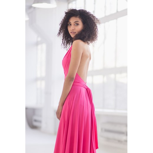 INFINITY DRESS midi fuksja - sukienka midi -30%  Risk Made In Warsaw M promocja  