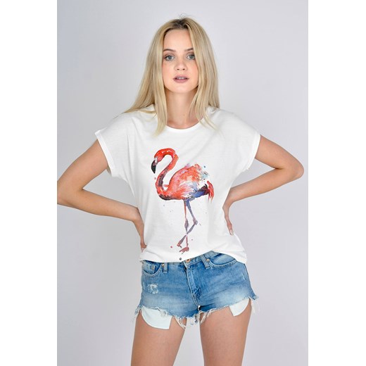 T-shirt z malowanym flamingiem Zoio  XL okazja zoio.pl 
