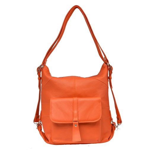 Shopper bag 2w1 pomarańczowy Milskór   okazyjna cena Oka Bags 