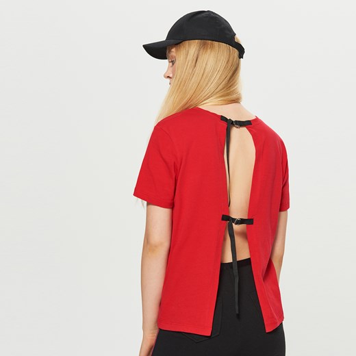 Cropp - Bluzka z rozcięciem na plecach - Czerwony Cropp  M 
