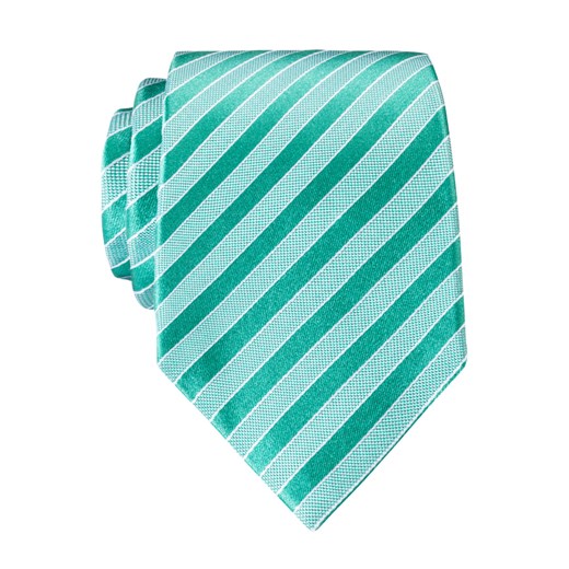 Olymp, Krawat w 100% z jedwabiu, w paski Zielony