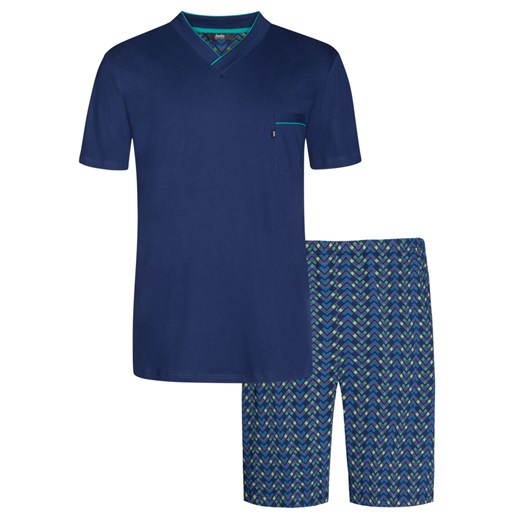 Jado, Krótka piżama w modny wzór BŁĘkit KrÓlewski