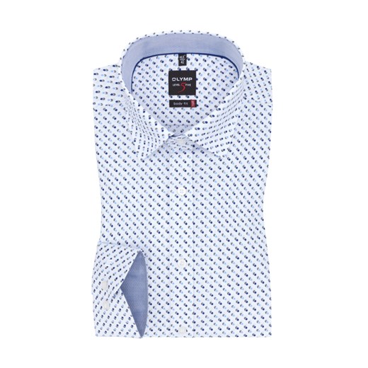 Olymp, Koszula biznesowa w modny wzór Niebieski