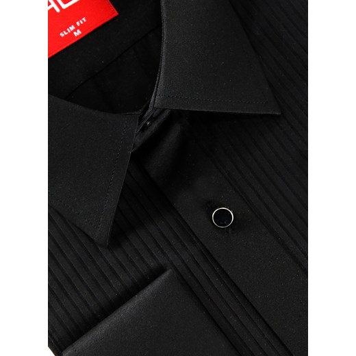 Koszula męska PLM-1X-112-C czarna, na spinki, SLIM FIT Pako Lorente M wyprzedaż