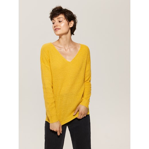 House - Sweter z dekoltem w serek - Żółty