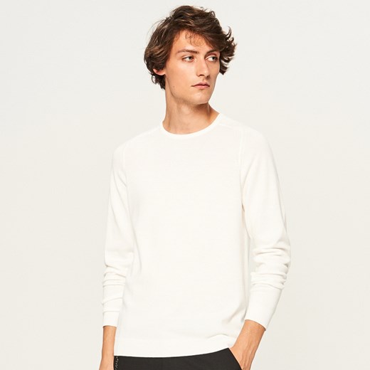 Reserved - Gładki sweter - Biały