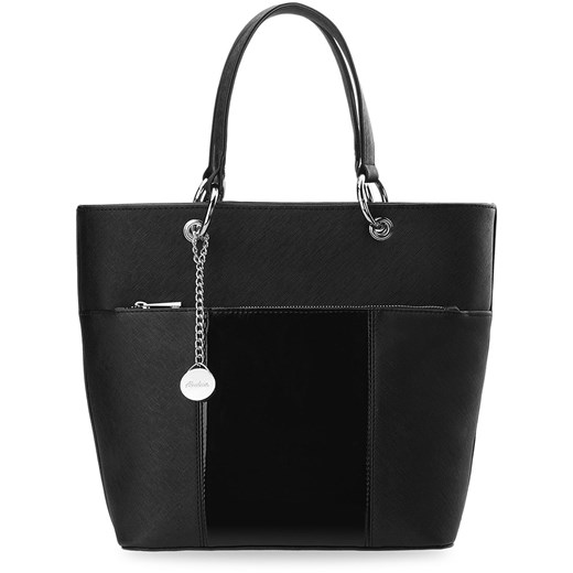 Piękna torebka abakus do ręki i na ramię shopperka z dużą kieszenią - czarny