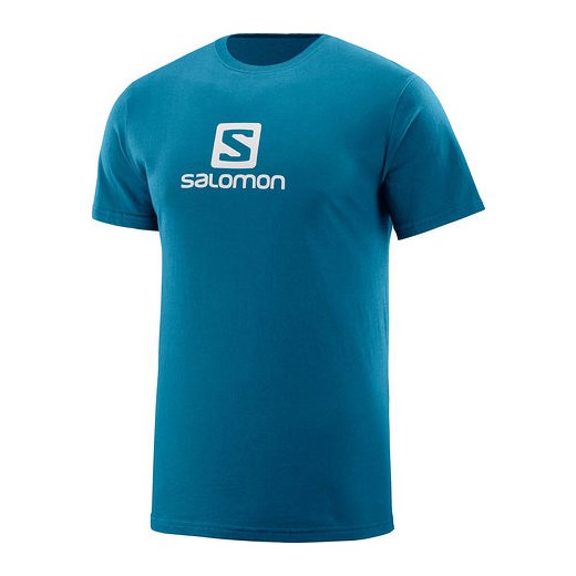 Koszulka męska Coton Logo SS Tee Salomon (turkusowa)