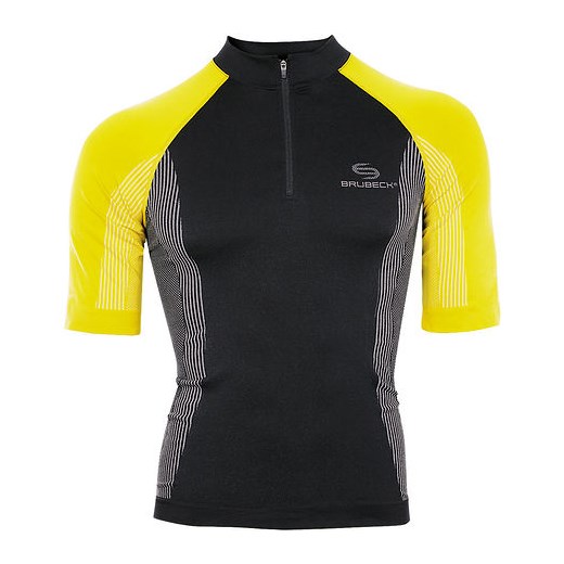 Koszulka męska rowerowa Cycle Brubeck (żółto-czarna)