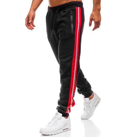 Spodnie dresowe joggery męskie czarne Denley KZ05  Denley M 