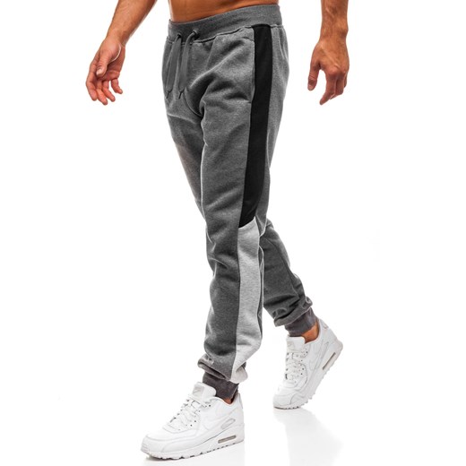 Spodnie dresowe joggery męskie grafitowe Denley KZ10 Denley  M 