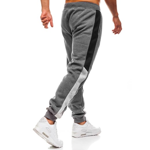 Spodnie dresowe joggery męskie grafitowe Denley KZ10 Denley  L 