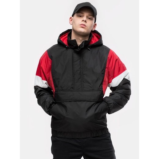 3 Tone Pull Over Jacket Black Fire Red White TB1881