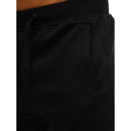 Spodnie męskie joggery dresowe czarne Denley XW01