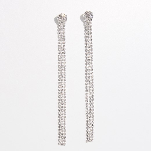 Mohito - Długie kolczyki z kryształkami - Srebrny Mohito  One Size 