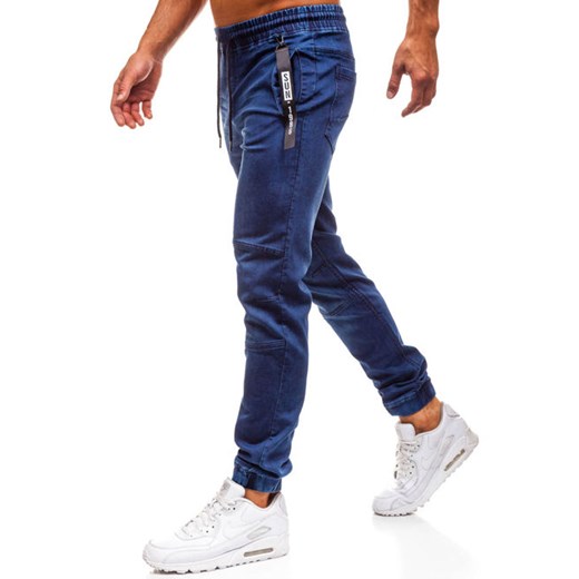 Spodnie jeansowe joggery męskie granatowe Denley Y257C Denley  L 