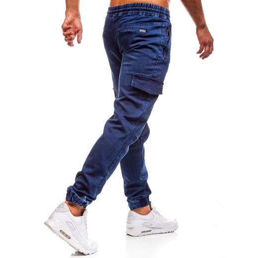 Spodnie jeansowe joggery męskie granatowe Denley Y268A  Denley XL 