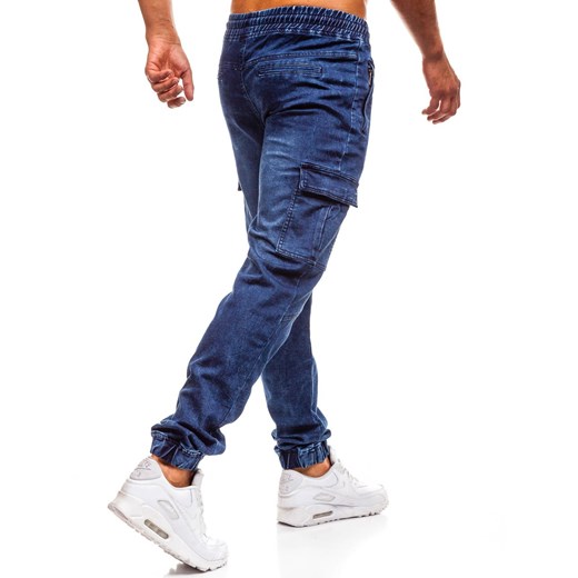 Spodnie jeansowe joggery męskie granatowe Denley Y264  Denley M 