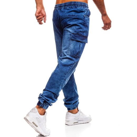 Spodnie jeansowe joggery męskie granatowe Denley Y231 Denley  XL 