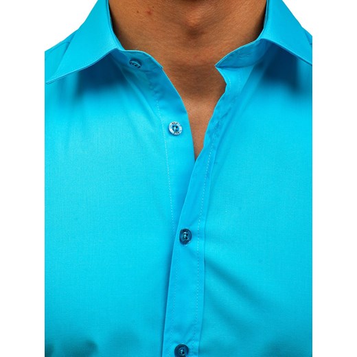 Koszula męska elegancka z długim rękawem jasnoniebieska Bolf 1703 Denley  L 