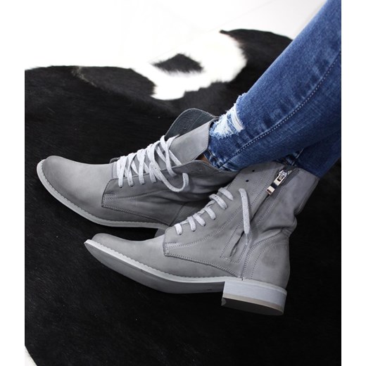 Workery Ohshoes Szare Skóra naturalna PROMOCJA MINUS 150zł 39 ohbutik